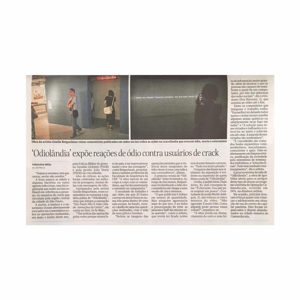 Odiolândia in Folha de S. Paulo