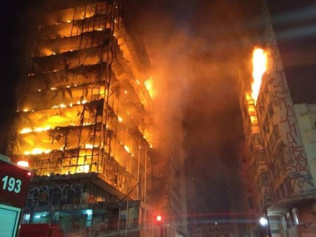 Incêndio Largo do Paissandu - Corpo de Bombeiros de São Paulo/Divulgação/