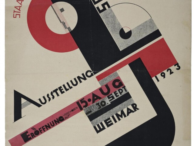 cartaz da expsosição de 1923 da Bauhaus em Weimar