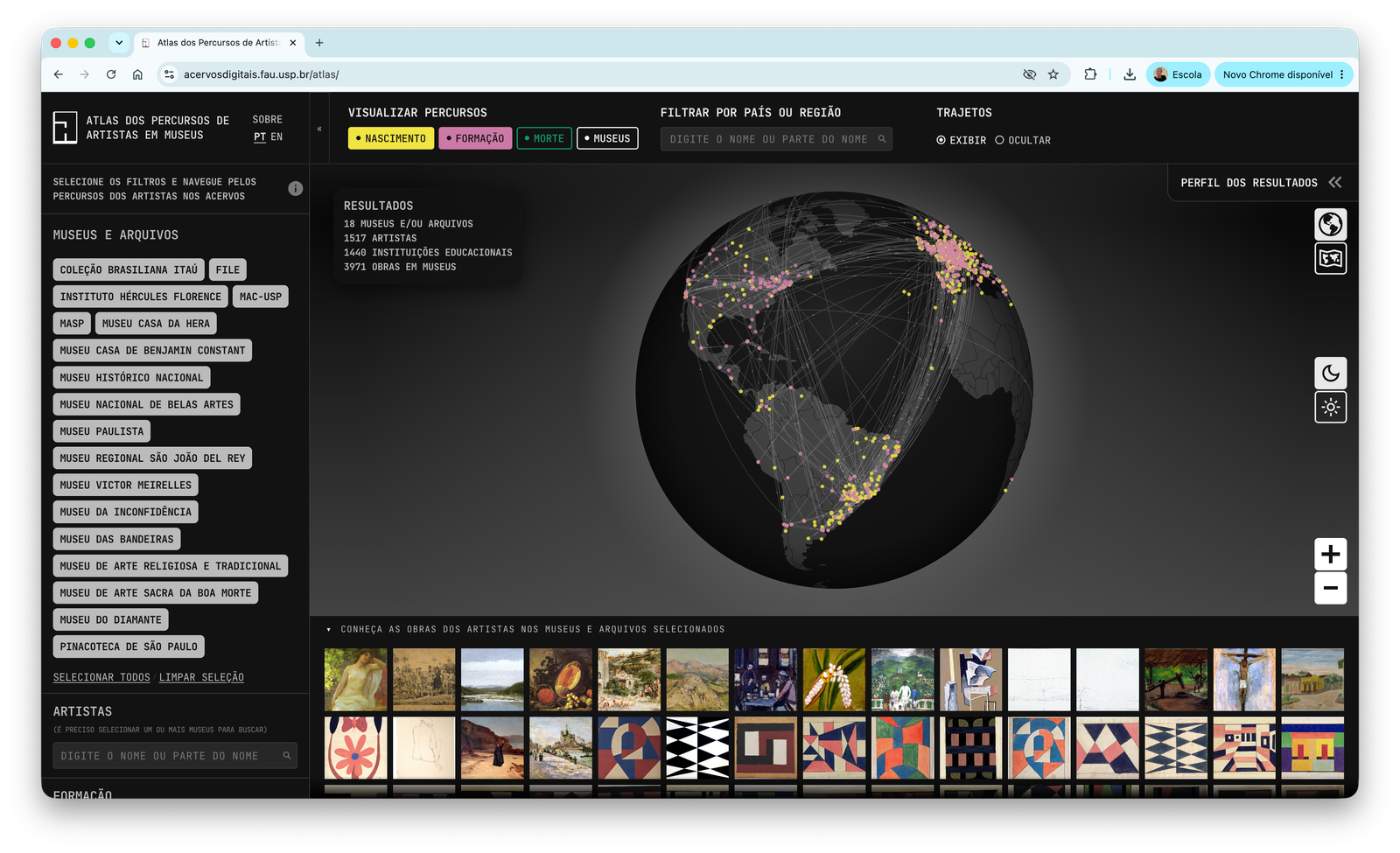 Atlas dos Percursos de Artistas em Museus